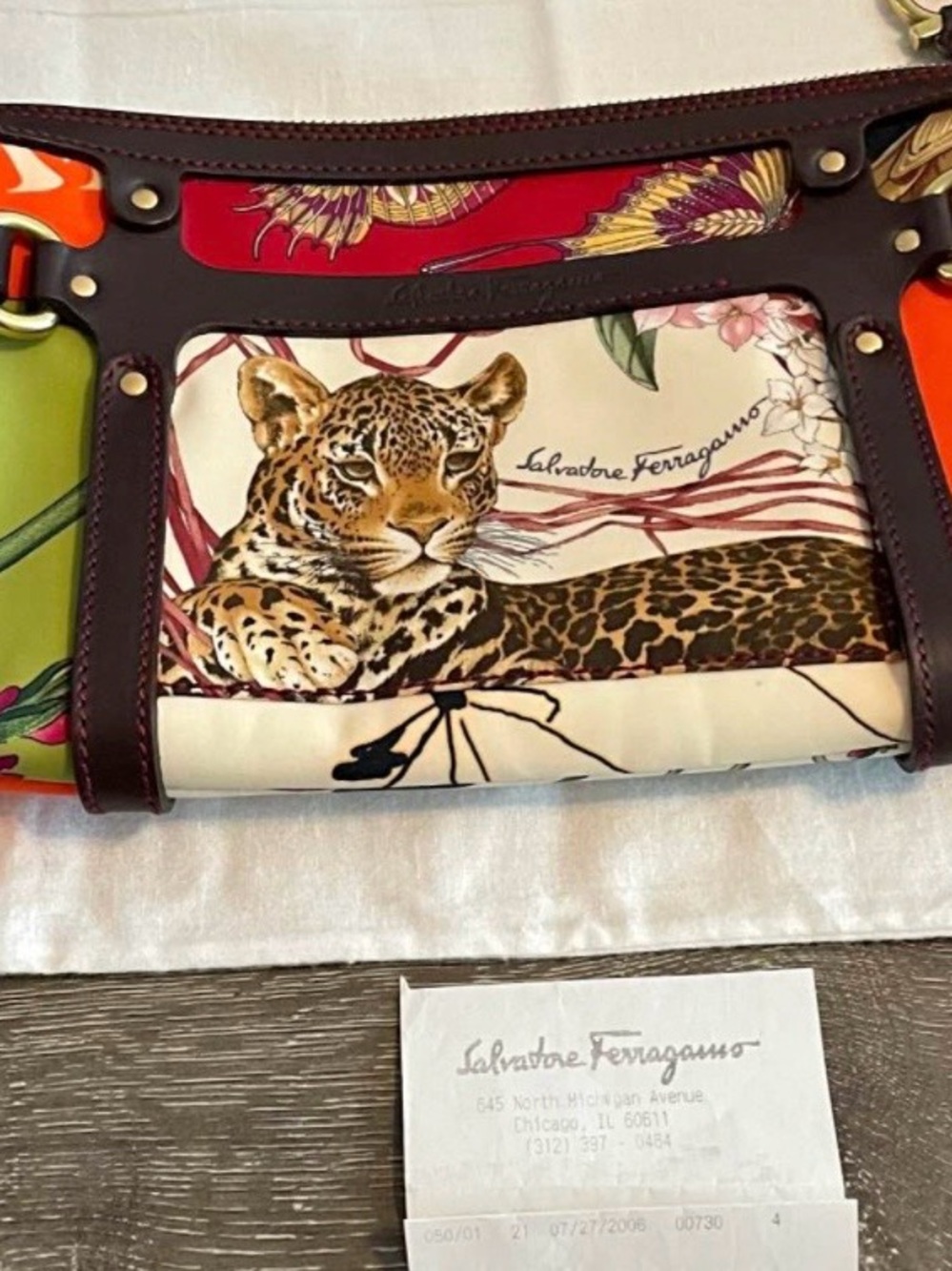 Rare! Vintage Like New Salvatore Ferragamo Animal Leopard Print and Leather Bag